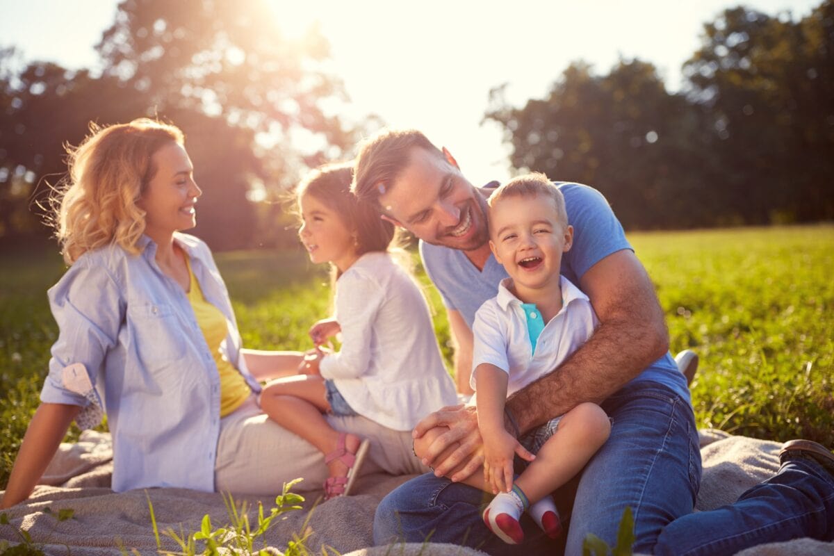 Family spending time on the outside