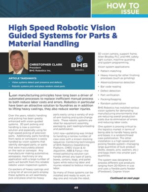 Read Our Recent Automation Article from BHS Robotics